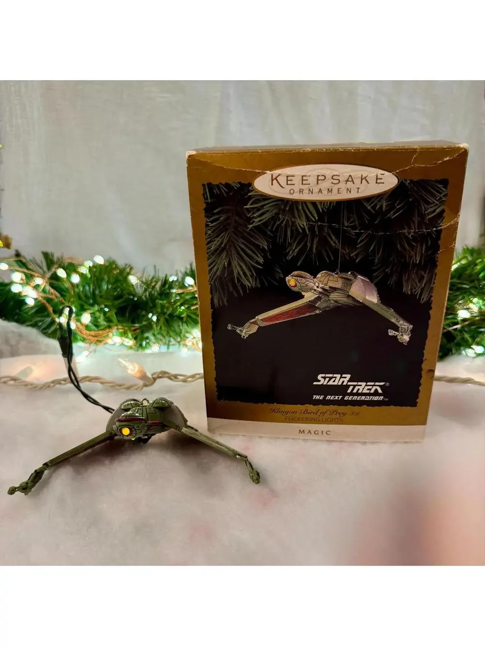 Hallmark Star Trek Next Generation Klingon Bird of Prey Magic Ornament 1994